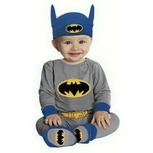 DC Super Friends Batman Costume Infant Size 0-6 Months‎ Dress Up Halloween NEW